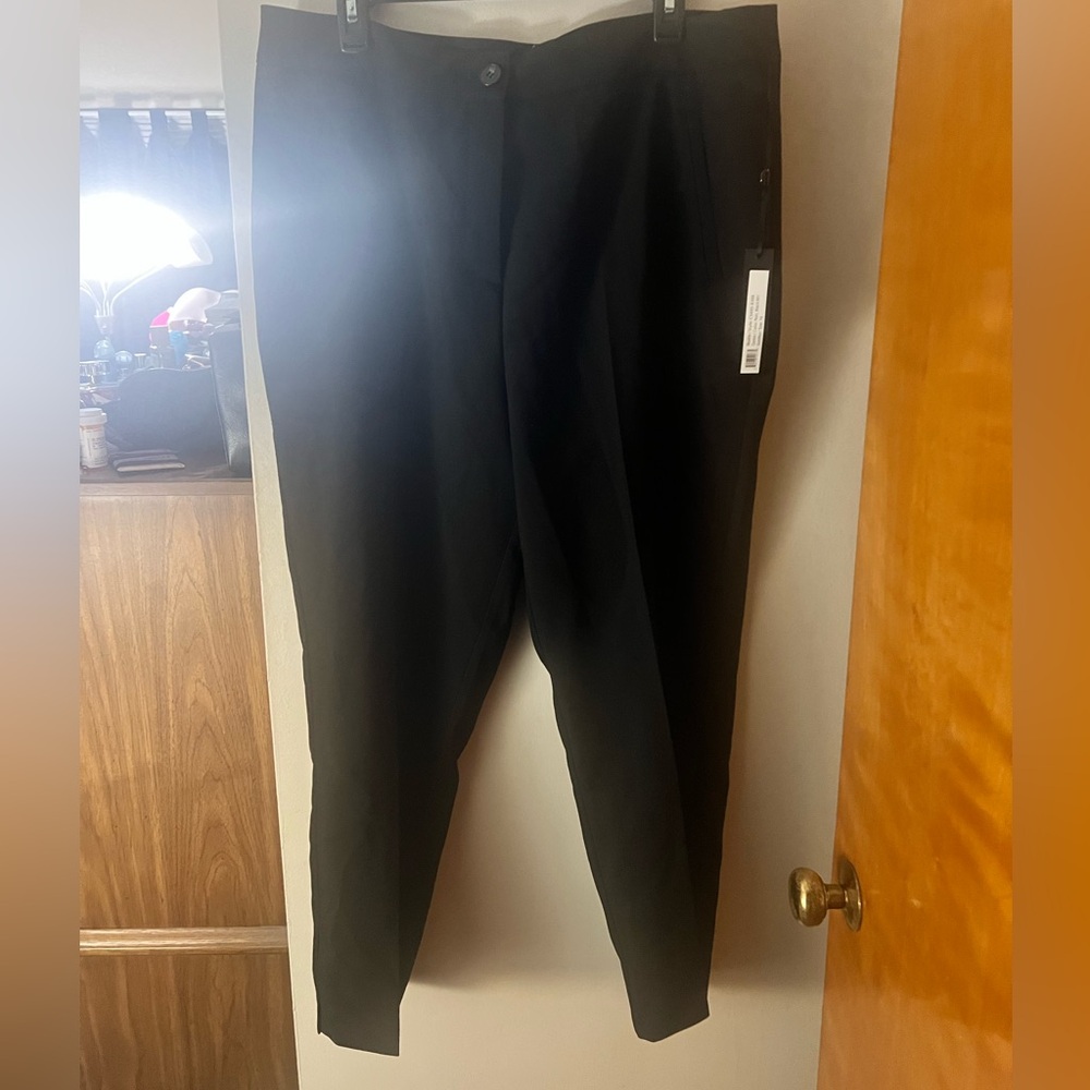 Charlie B Side Slit Tapered Pants - Black 16 NWT